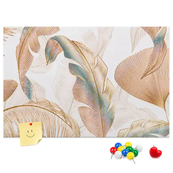 Printed Leaf Pattern Cork Memo Board