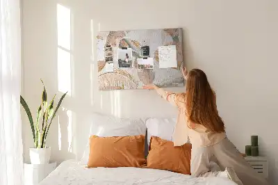 Printed Leaf Pattern Cork Memo Board