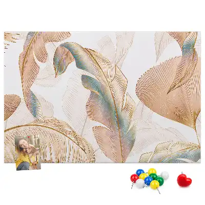 Printed Leaf Pattern Cork Memo Board