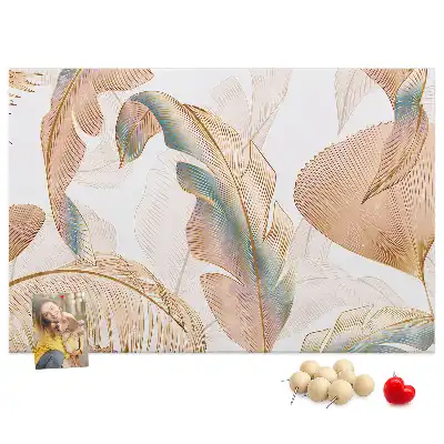 Printed Leaf Pattern Cork Memo Board