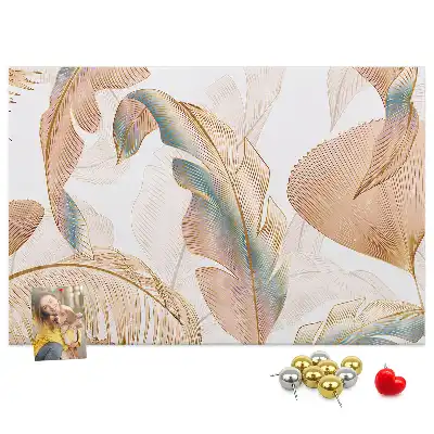 Printed Leaf Pattern Cork Memo Board