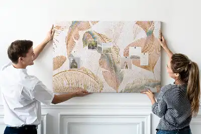 Printed Leaf Pattern Cork Memo Board