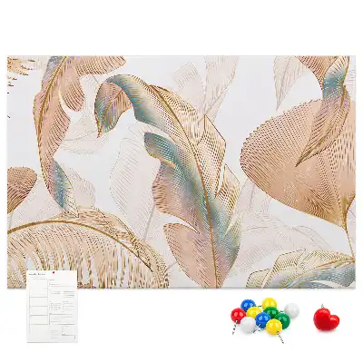 Printed Leaf Pattern Cork Memo Board