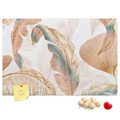 Printed Leaf Pattern Cork Memo Board