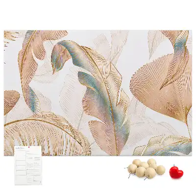 Printed Leaf Pattern Cork Memo Board