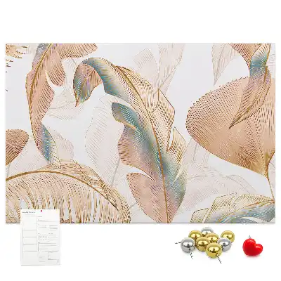 Printed Leaf Pattern Cork Memo Board