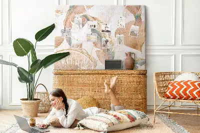 Printed Leaf Pattern Cork Memo Board