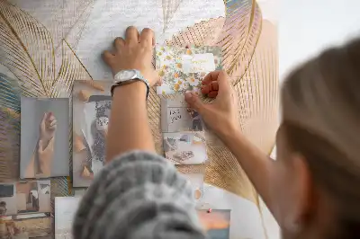 Printed Leaf Pattern Cork Memo Board