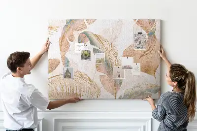 Printed Leaf Pattern Cork Memo Board