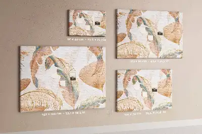 Printed Leaf Pattern Cork Memo Board