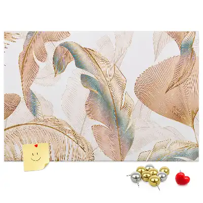Printed Leaf Pattern Cork Memo Board