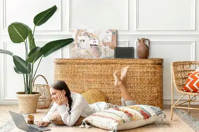 Printed Leaf Pattern Cork Memo Board