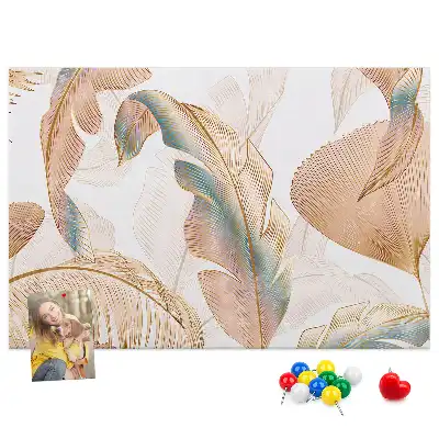 Printed Leaf Pattern Cork Memo Board