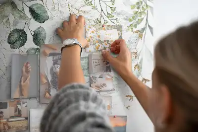 Printed Cork Memo Board with Hanging Plants Design