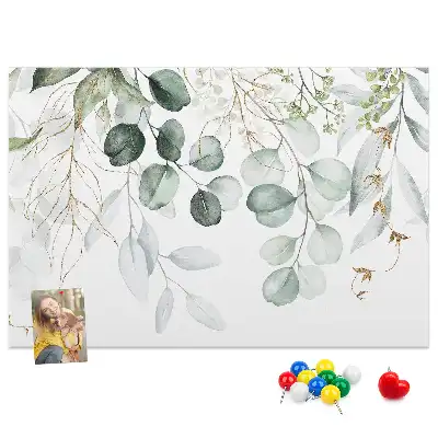 Printed Cork Memo Board with Hanging Plants Design