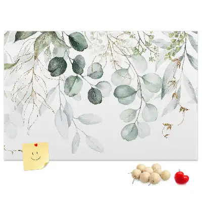Printed Cork Memo Board with Hanging Plants Design