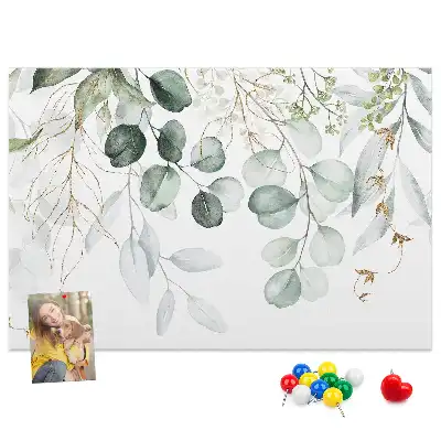 Printed Cork Memo Board with Hanging Plants Design