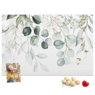 Printed Cork Memo Board with Hanging Plants Design