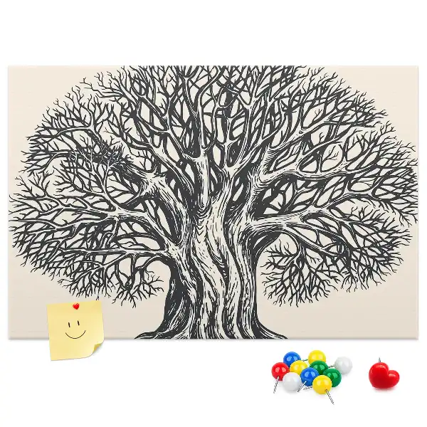 Printed Cork Board Large tree nature