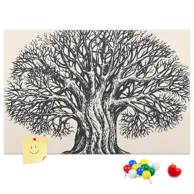 Large Nature Tree Printed Cork Board
