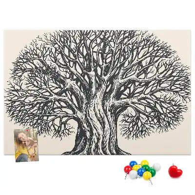 Printed Cork Board Large tree nature