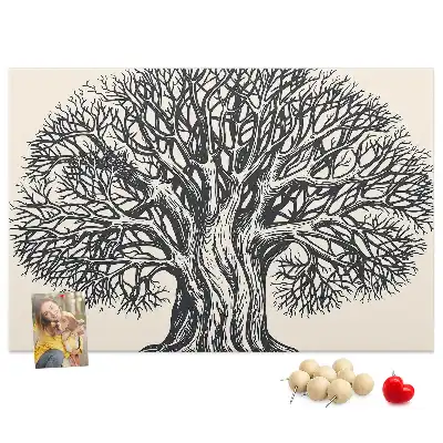 Printed Cork Board Large tree nature