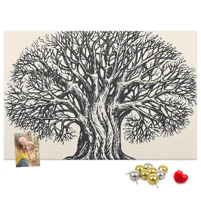 Printed Cork Board Large tree nature