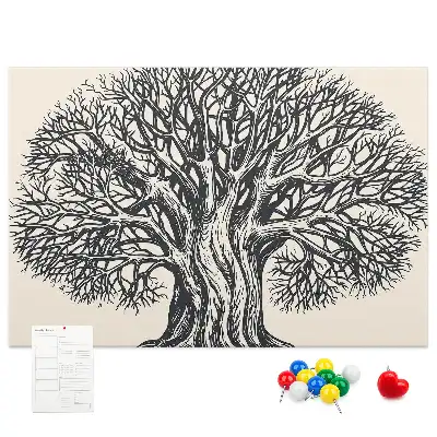 Printed Cork Board Large tree nature