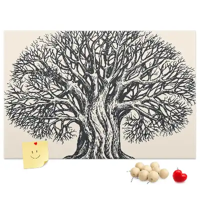 Printed Cork Board Large tree nature