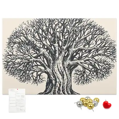 Printed Cork Board Large tree nature