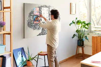 Printed Cork Board Large tree nature