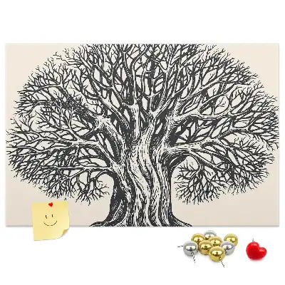 Printed Cork Board Large tree nature