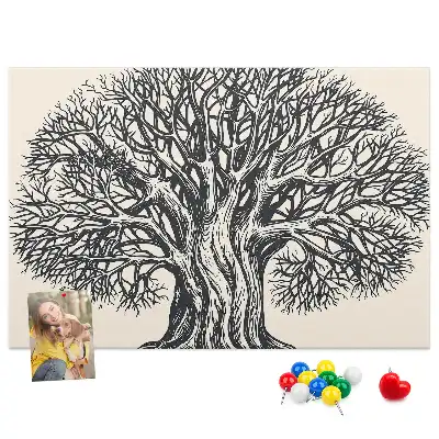 Printed Cork Board Large tree nature