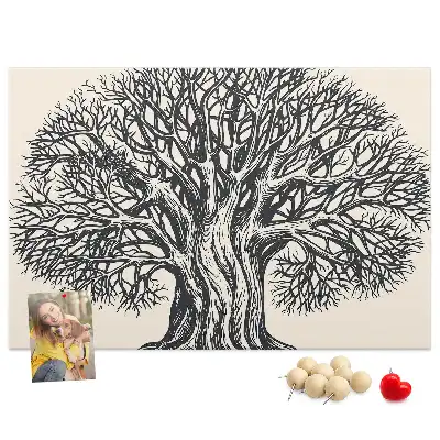 Printed Cork Board Large tree nature