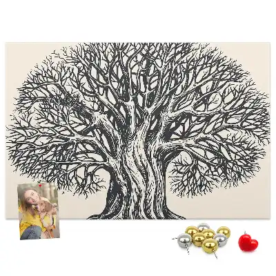 Printed Cork Board Large tree nature