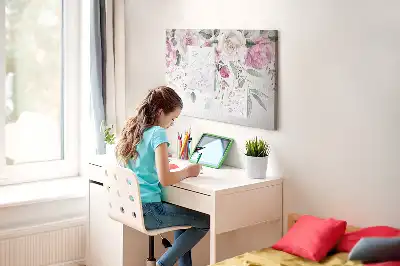 Printed Cork Board Watercolor roses