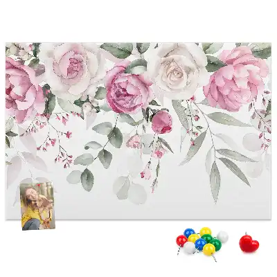 Printed Cork Board Watercolor roses