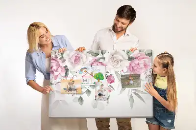 Printed Cork Board Watercolor roses