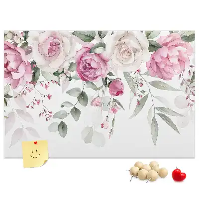Printed Cork Board Watercolor roses