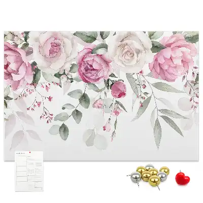 Printed Cork Board Watercolor roses