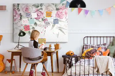 Printed Cork Board Watercolor roses