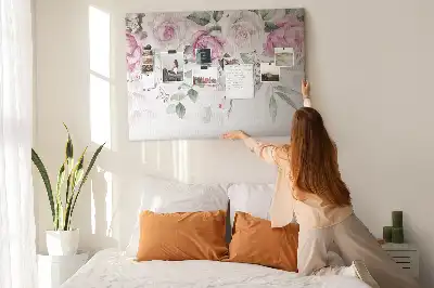 Printed Cork Board Watercolor roses