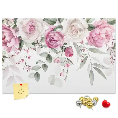 Printed Cork Board Watercolor roses