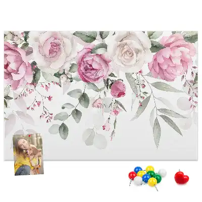 Printed Cork Board Watercolor roses