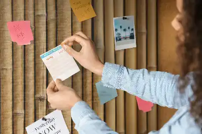 Bamboo Framed Printed Cork Memo Board
