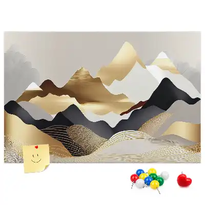 Printed Cork Memo Board Mountains abstraction
