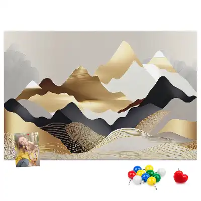 Mountains Abstraction Printed Cork Memo Board