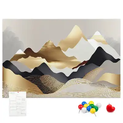 Printed Cork Memo Board Mountains abstraction