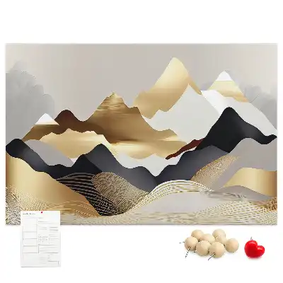 Printed Cork Memo Board Mountains abstraction
