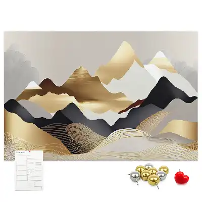 Printed Cork Memo Board Mountains abstraction